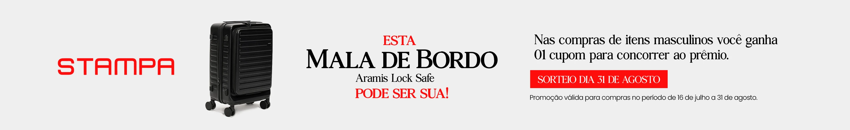 Concorra a uma mala de bordo Aramis